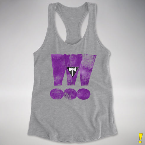 Lesbian Labrys Pride Grunge Exclamation Points Racerback Tank - Heather Grey